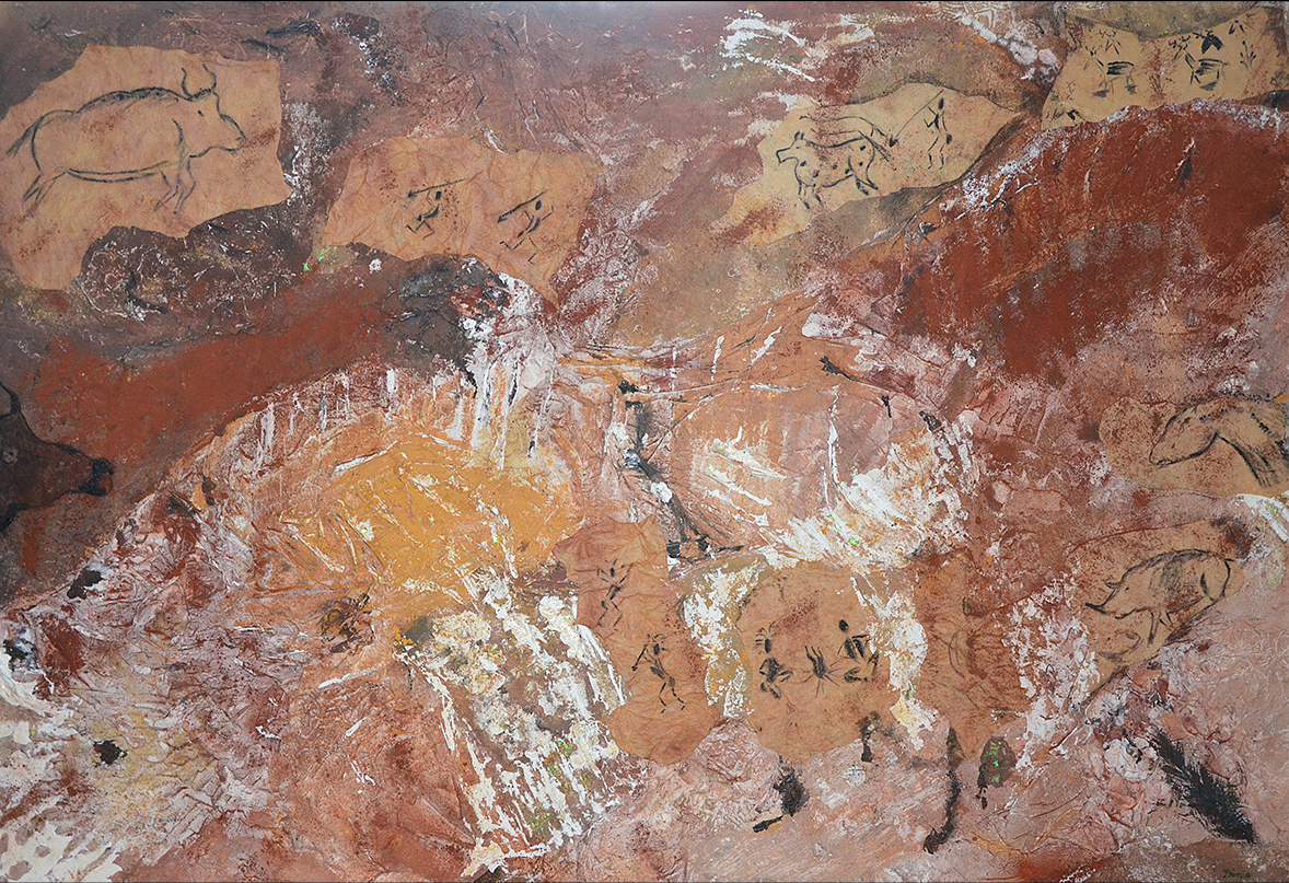 Abstract Acrylic Painting On Wooden Canva Natural Pigments They Painted First Acrylics Benie
