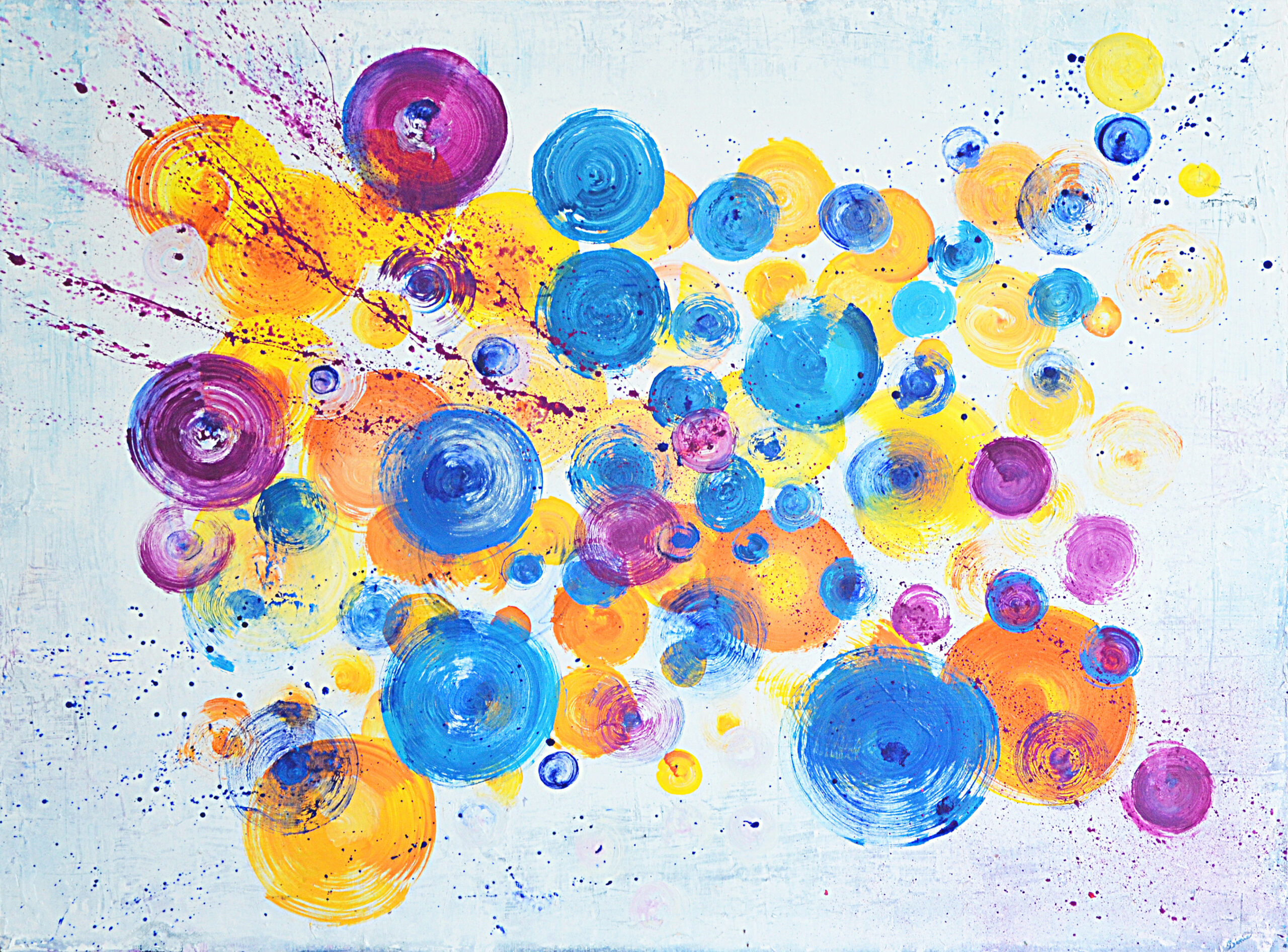 Acrylic Abstract Painting On Canva Bubbles Explosion Benie Scaled